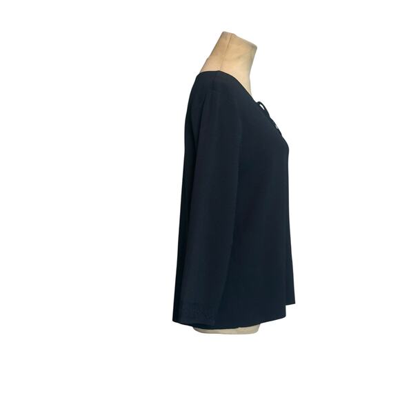 Liz Claiborne navy 3/4 sleeves knit sweater size Large - Picture 13 of 14